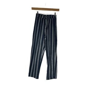 Brandy Melville Womens Stretch Straight Leg Chino Pants Black Stripe One Size